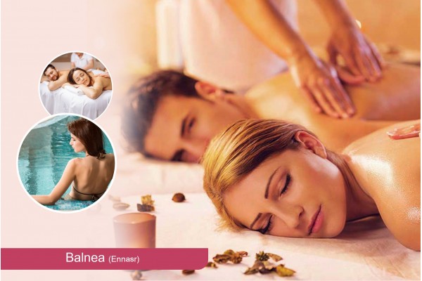 FORFAIT SPA A DEUX: 2 Hammam+2 Gommage+2 Enveloppement aux algues + 2 Massage relaxant(30 min) +2 Accès piscine avec jacuzzi